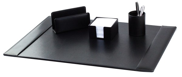 Schreibtisch Set NOVAPELL aus veganem Lederimitat schwarz - made in Germany