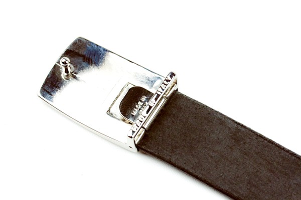 Ledergürtel PREMIUM Blankleder dunkelbraun in 3cm Breite mit silber polierter Klemmschliesse