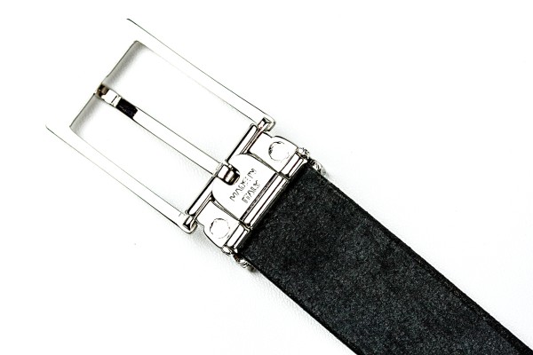 Ledergürtel PREMIUM Blankleder schwarz in 3cm Breite mit Dornschliesse silber satiniert