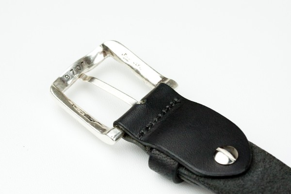 Ledergürtel PREMIUM Blankleder schwarz in 3cm Breite mit Dornschliesse altsilber