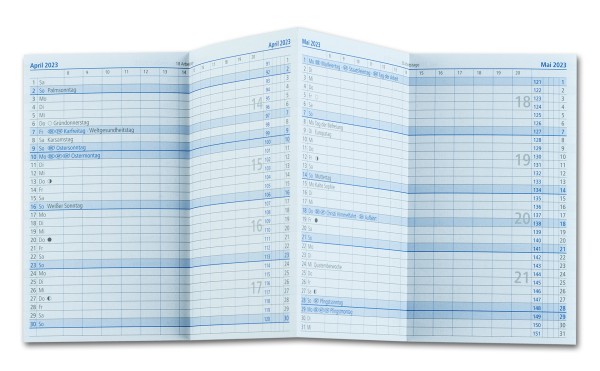 Leporello Faltkalender deutsch 2025 + 2026 - PREMIUM LEDER BOXCALF cuoiobraun (glatt)