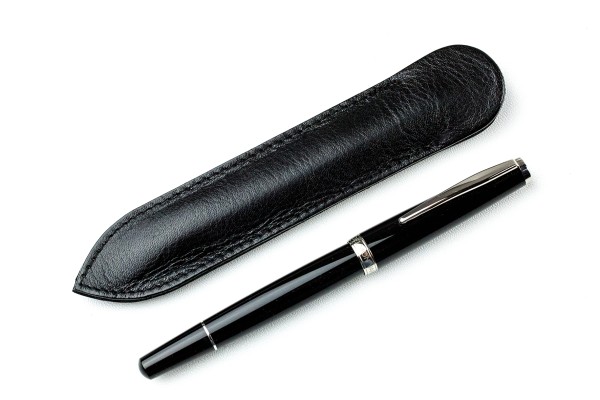 Füllhalter Patrone/Konverter PALLADIUM schwarz inkl. Stecketui aus Leder