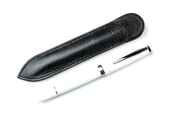 Füllhalter Patrone/Konverter PALLADIUM weiss inkl. Stecketui aus Leder