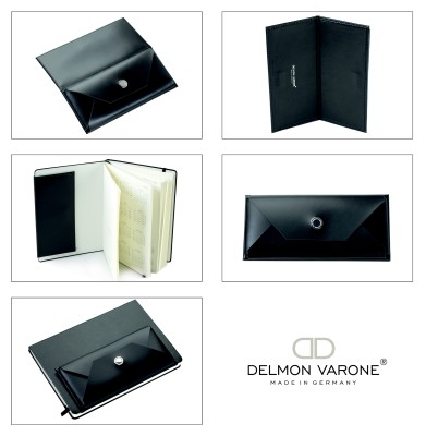 BOOKclip SLIM für Notizbücher und Kalender - CAMBRIDGE Top Grain Leder schwarz