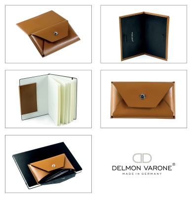 BOOKclip XL für Notizbücher und Kalender - CAMBRIDGE Top Grain Leder hellbraun