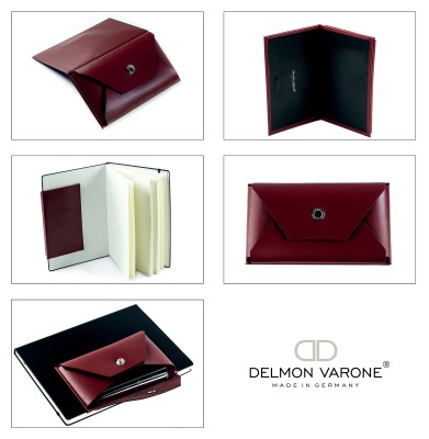BOOKclip XL für Notizbücher und Kalender - CAMBRIDGE Top Grain Leder rot
