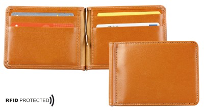 Dollar Clip Börse PREMIUM LEDER BOXCALF cuoiobraun (glatt) - RFID Protected