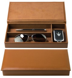 Ablagekasten mit Deckel PREMIUM LEDER BOXCALF cuoiobraun (glatt)