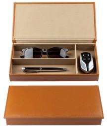 Ablagekasten mit Deckel PREMIUM LEDER BOXCALF cuoiobraun (glatt)