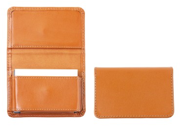 Visitenkartenetui XXL mit Magnetverschluß PREMIUM LEDER BOXCALF cuoiobraun (glatt)