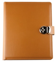 Dokumentenmappe DIN A4 / DIN A4+ mit Ringmechanik & Schloss | Echtleder | BOXCALF hellbraun