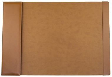 Schreibunterlage 65x45 mit Klappleiste inkl. Block + Kalender 2026/2027 PREMIUM LEDER BOXCALF cuoiobraun (glatt)