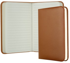 Notizbuch Pocket Format (gebunden) | Echtleder | BOXCALF hellbraun