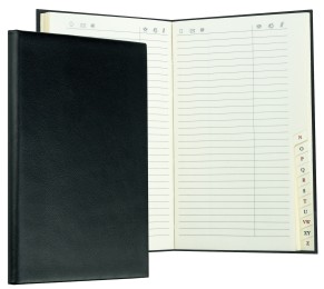 Adressbuch Pocket Format (gebunden) | Echtleder | BOXCALF schwarz