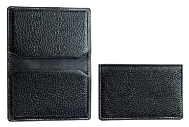 Visitenkartenetui PREMIUM LEDER SOFT GRAIN schwarz (genarbt)