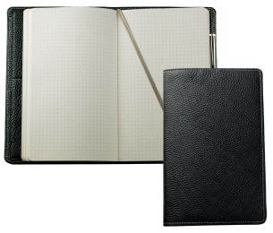 Notizbuch DIN A5 schmal | Echtleder | SOFTGRAIN schwarz