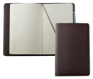 Notizbuch DIN A5 schmal | Echtleder | SOFTGRAIN dunkelbraun