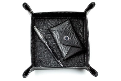 Taschenleerer PREMIUM LEDER SOFT GRAIN schwarz (genarbt)