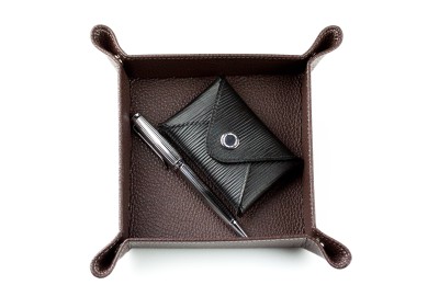 Taschenleerer PREMIUM LEDER SOFT GRAIN dunkelbraun (genarbt)