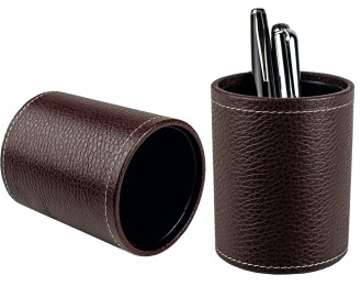 Stifteköcher PREMIUM LEDER SOFT GRAIN dunkelbraun (genarbt)