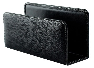 Briefständer PREMIUM LEDER SOFT GRAIN schwarz (genarbt)