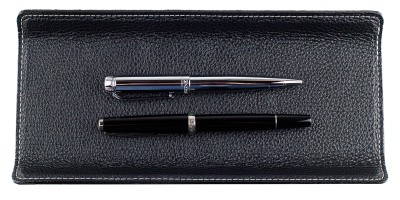 Federschale PREMIUM LEDER SOFT GRAIN schwarz (genarbt)