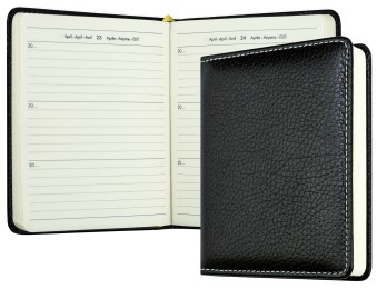 3 Jahreskalender (vergleichend) PREMIUM LEDER SOFT GRAIN schwarz (genarbt)