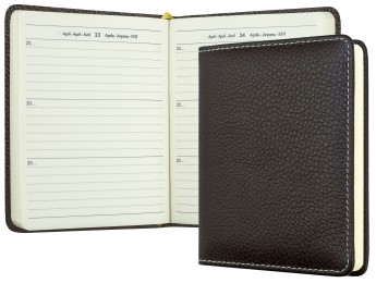 3 Jahreskalender (vergleichend) PREMIUM LEDER SOFT GRAIN dunkelbraun (genarbt)