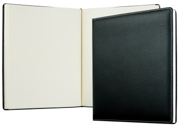 Gästebuch (gebunden) | Echtleder | SOFTGRAIN schwarz