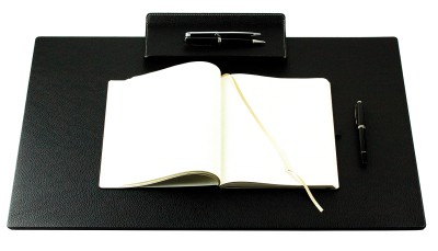 Schreibunterlage XXL 65x45 PREMIUM LEDER SOFT GRAIN schwarz (genarbt)