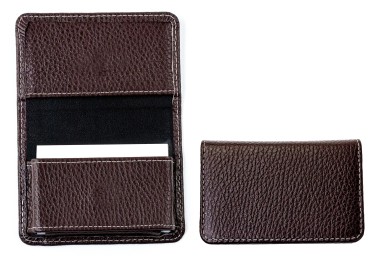 Visitenkartenetui XXL mit Magnetverschluß PREMIUM LEDER SOFTGRAIN dunkelbraun (genarbt)