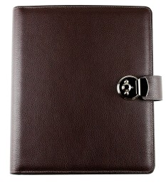 Dokumentenmappe DIN A4 / DIN A4+ mit Ringmechanik & Schloss | Echtleder | SOFTGRAIN dunkelbraun