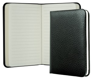 Notizbuch Pocket Format (gebunden) | Echtleder | SOFTGRAIN schwarz