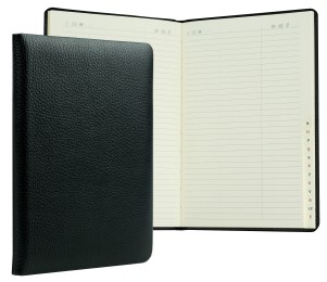 Adressbuch DIN A5 (gebunden) | Echtleder | SOFTGRAIN schwarz