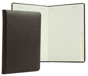 Adressbuch DIN A5 (gebunden) | Echtleder | SOFTGRAIN dunkelbraun