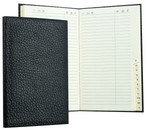Adressbuch Pocket Format (gebunden) | Echtleder | SOFTGRAIN schwarz