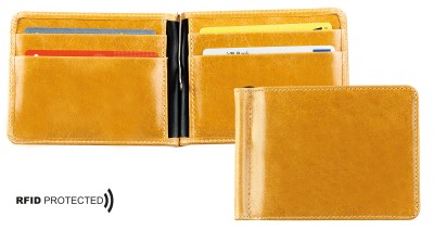 Dollar Clip Börse PREMIUM LEDER VINTAGE Anilin cuoiobraun - RFID Protected