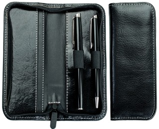 RV-Schreibgeräteetui PREMIUM LEDER VINTAGE Anilin schwarz