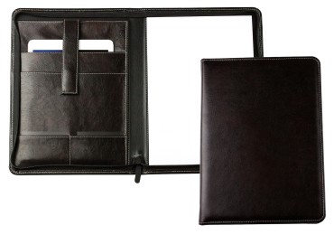 RV-Schreibmappe DIN A4 mit iPad Fach PREMIUM LEDER VINTAGE Anilin marronebraun