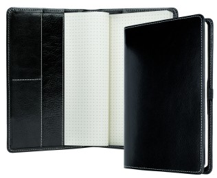 Notizbuch DIN A5 schmal | Echtleder | VINTAGE schwarz