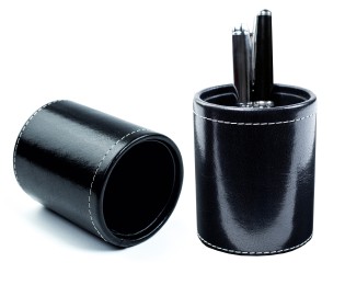 Stifteköcher PREMIUM LEDER VINTAGE schwarz