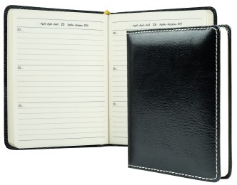 3 Jahreskalender (vergleichend) PREMIUM LEDER VINTAGE Anilin schwarz