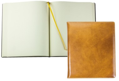 Gästebuch (gebunden) | Echtleder | VINTAGE hellbraun