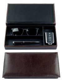 Ablagekasten mit Deckel PREMIUM LEDER VINTAGE marronebraun