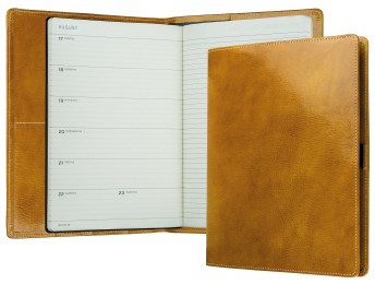 Kalenderbuch DIN B5 für das Jahr 2027 PREMIUM LEDER VINTAGE cuoiobraun (glatt)