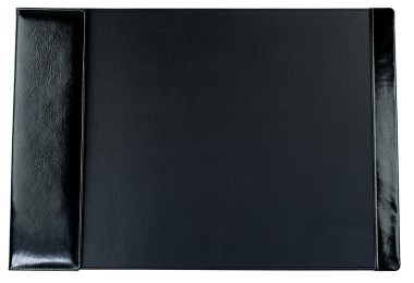Schreibunterlage 65x45 mit Klappleiste inkl. Block + Kalender 2026/2027 PREMIUM LEDER VINTAGE Anilin schwarz