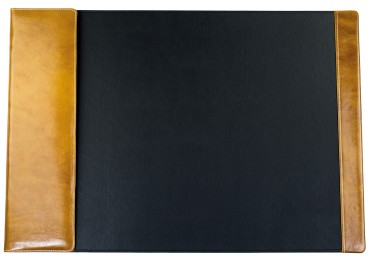 Schreibunterlage 65x45 mit Klappleiste inkl. Block + Kalender 2026/2027 PREMIUM LEDER VINTAGE Anilin cuoiobraun