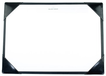 Schreibunterlage mit 4 Ecken + Papierblock PREMIUM LEDER VINTAGE schwarz