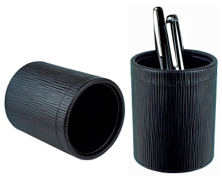 Stifteköcher PREMIUM LEDER MANHATTAN schwarz mit Paglia Narbung