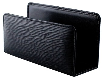 Briefständer PREMIUM LEDER Manhattan schwarz mit PAGLIA Narbung